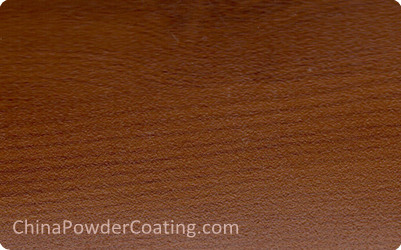 Wood grain finish powder coating