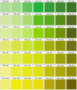 PMS color chart