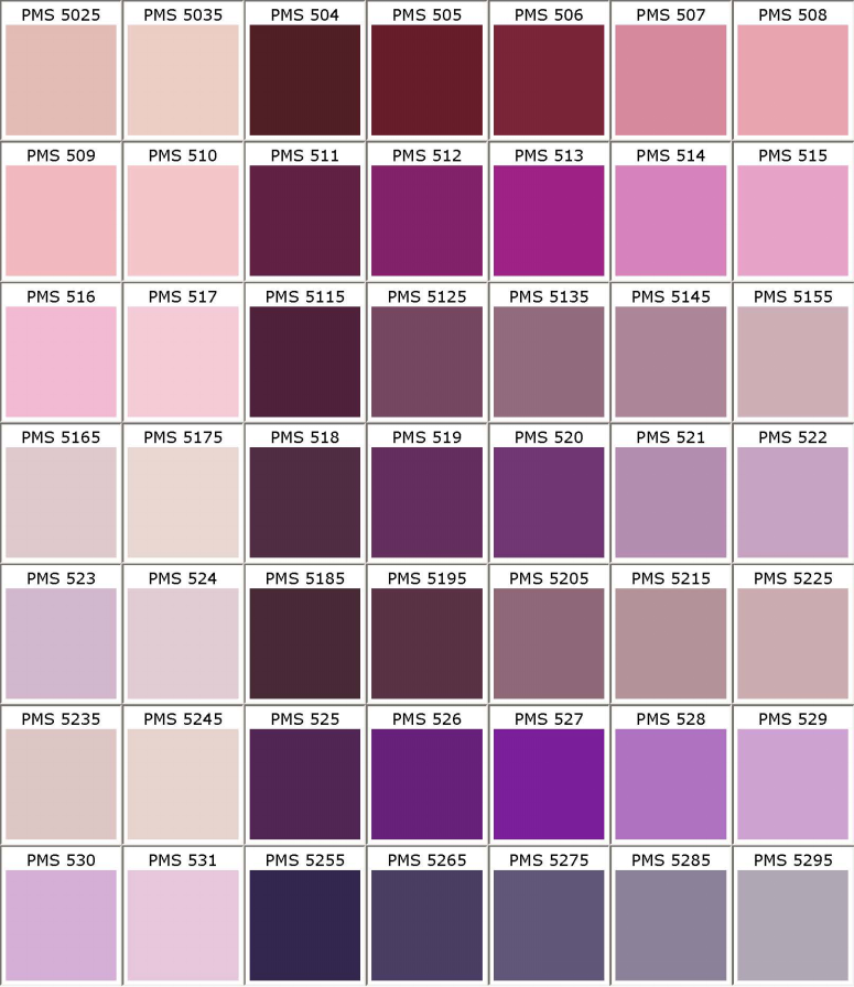 Pantone PMS Colors Chart _chart PMS 5025 PMS 5035 PMS 504 PMS 505 PMS 506 PMS 507 PMS 508 PMS 509 PMS 510 PMS 511 PMS 512 PMS 513 PMS 514 PMS 515 PMS 516 PMS 517 PMS 5115 PMS 5125 PMS 5135 PMS 5145 PMS 5155 PMS 5165 PMS 5175 PMS 518 PMS 519 PMS 520 PMS 521 PMS 522 PMS 523 PMS 524 PMS 5185 PMS 5195 PMS 5205 PMS 5215 PMS 5225 PMS 5235 PMS 5245 PMS 525 PMS 526 PMS 527 PMS 528 PMS 529 PMS 530 PMS 531 PMS 5255 PMS 5265 PMS 5275 PMS 5285 PMS 5295