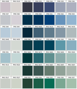 PMS color chart