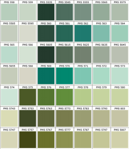 PMS color chart