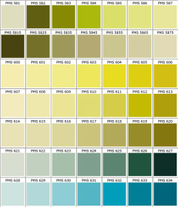 PMS color chart