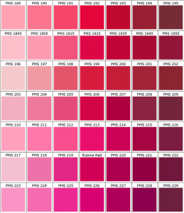 PMS color chart