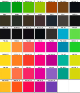 PMS color chart